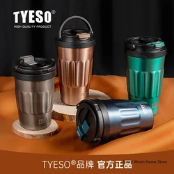 TYESO Vacuum Flasks Thermos Water Bottles 400ml/500ml Stainless Insulated Cup 304 Original Car Tumbler Cold and hot Coffee Mug