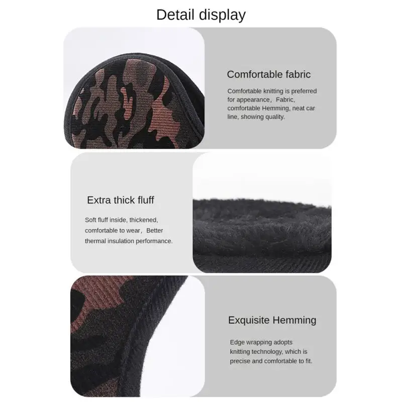 Winter Soft Earmuffs Women Men Velvet Ear Cover Protector Camouflage Outdoor Cycling Skiing Warm Plush Fleece Unisex Ear Muffs