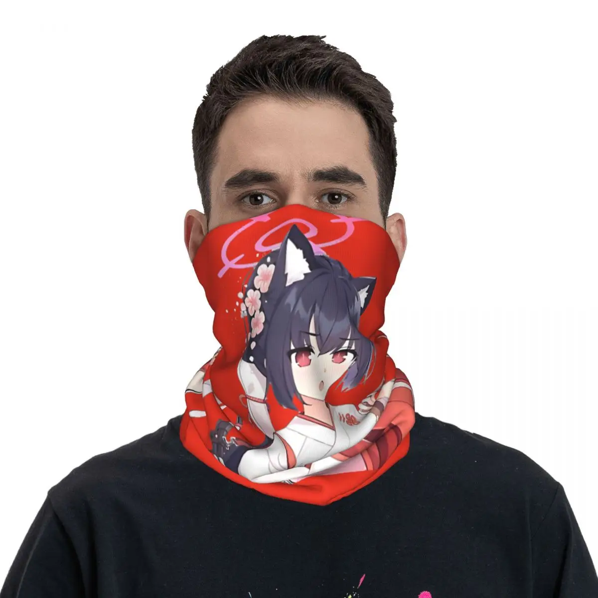 Serika New Year Motocross Bandana Neck Cover Printed Blue Archive Wrap Scarf Multi-use Balaclava Cycling Unisex Adult Washable image 5
