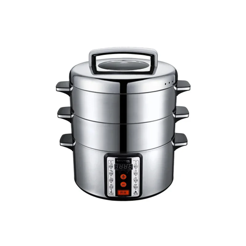 

Электрическая пароварка 32 см, бытовая коммерческая электрическая пароварка из нержавеющей стали, резервирование, теплоизоляция, автоматическое отключение питания