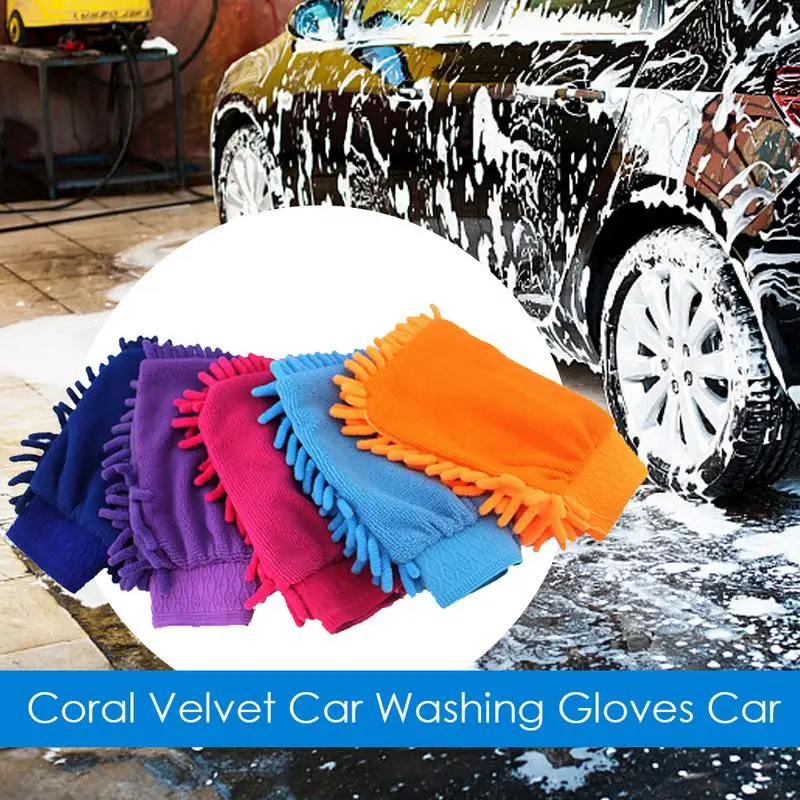 Car Washing Tool Cleaning Cloth Durable Car Cleaning Accessories Coral Velvet Car Washing Gloves