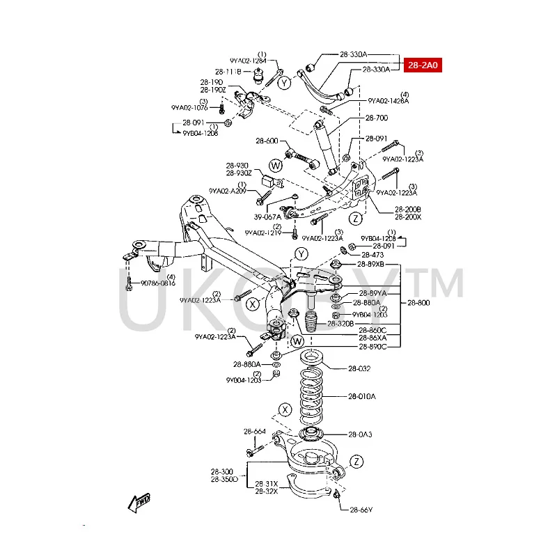 GP9A28C10 Suitable for Ma zd a 3 and 6 The rear wheel suspension rod has a cantilever arm on the swing arm