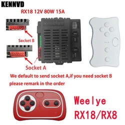 12V RX18 Weelye Children's Electric Car Remote Control Transmitter, RX23 Replacement Control Board Modules For Kids Ride-on Toys