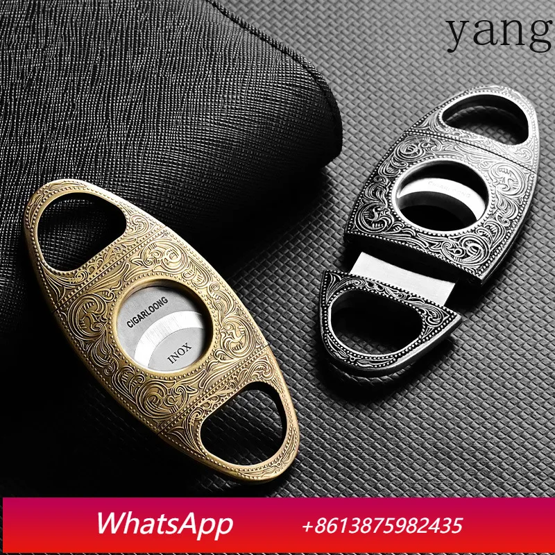 

YJQ Cigar Scissors Metal Stainless Steel Cigar Cutter Thickened Portable
