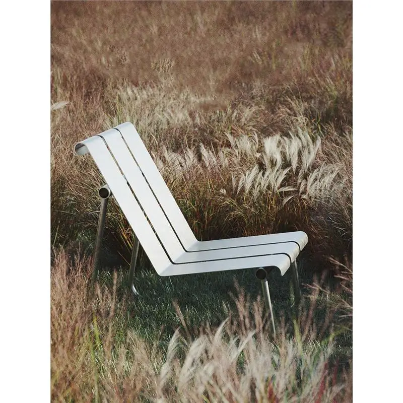 all-metal outdoor recliner leisure chair hotel homestay milk tea coffee shop villa courtyard designer high sense
