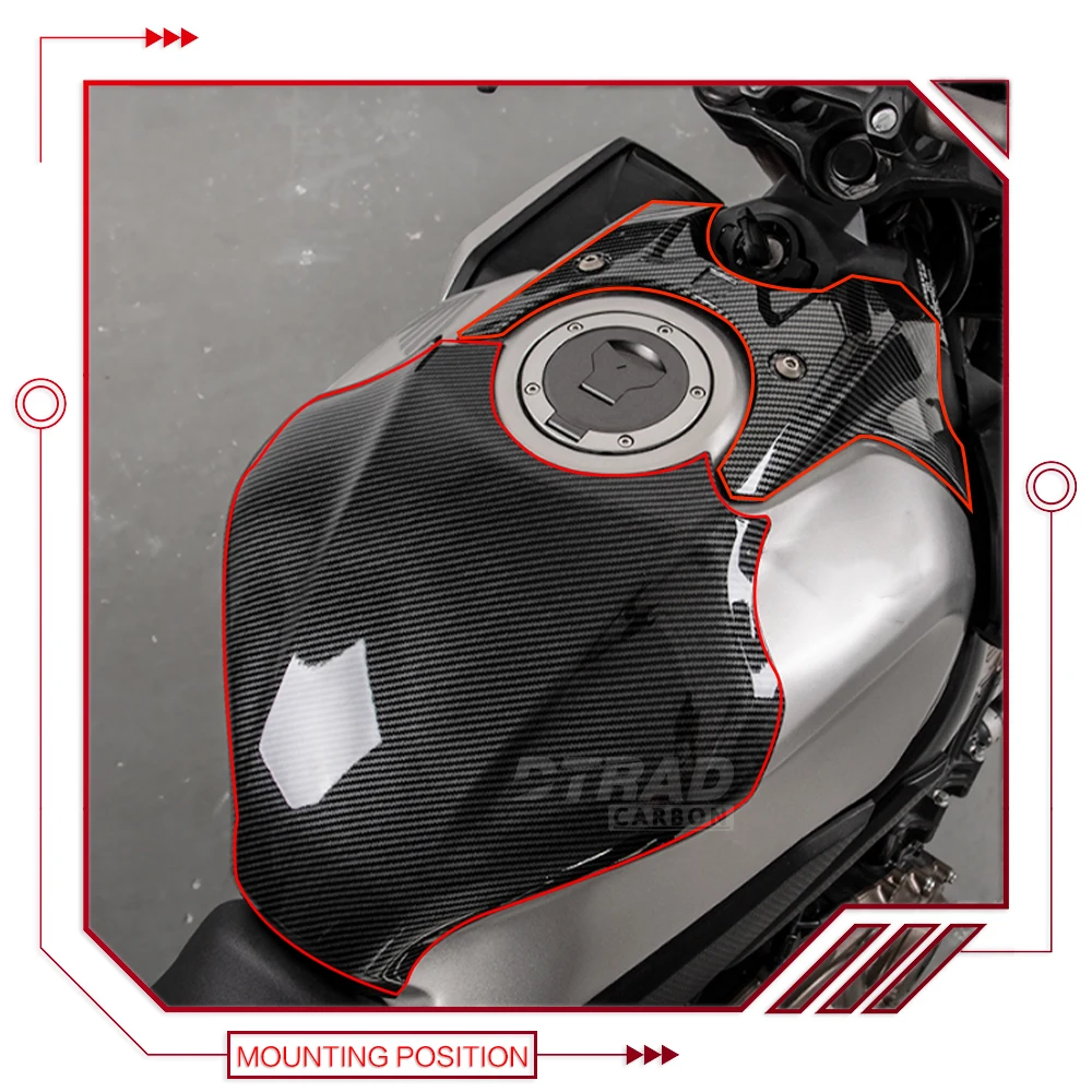 Motorcycle Carbon Fiber Elevated Fuel Tank Cover For HONDA CB650R CBR650R 2019-2025 Fuel Tank Protection Modification Accessorie