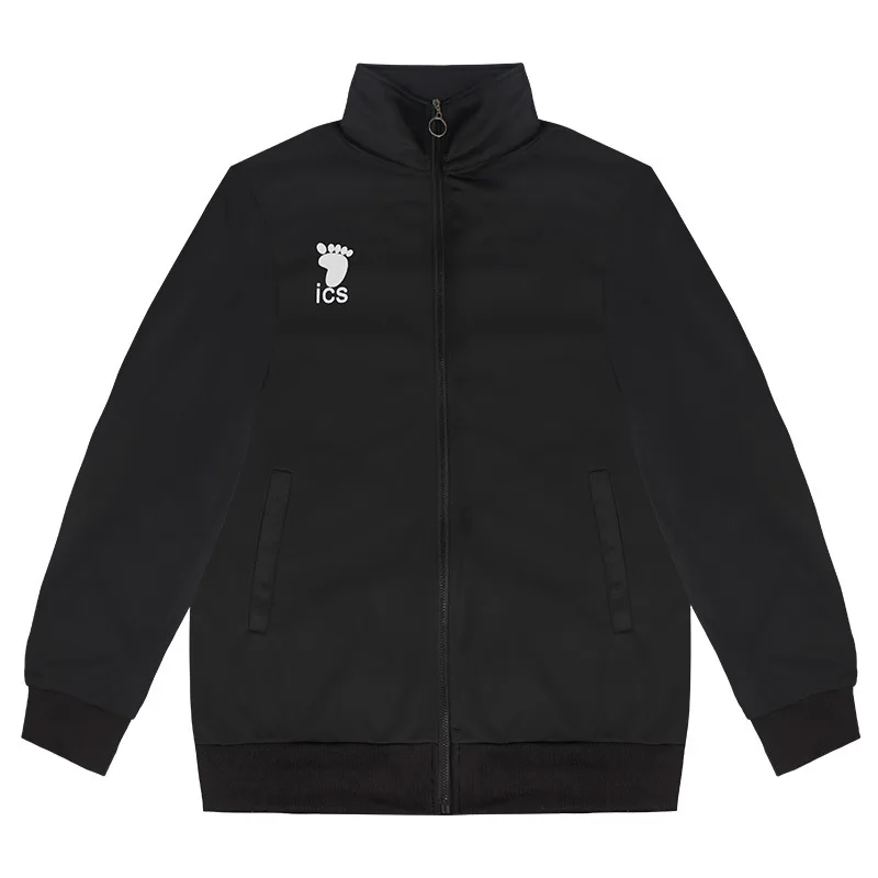 Disfraz de Anime Haikyuu, chaqueta de Cosplay, Haikyuu Karasuno-uniforme de voleibol de escuela secundaria para hombres, ropa deportiva negra, abrigo para niños