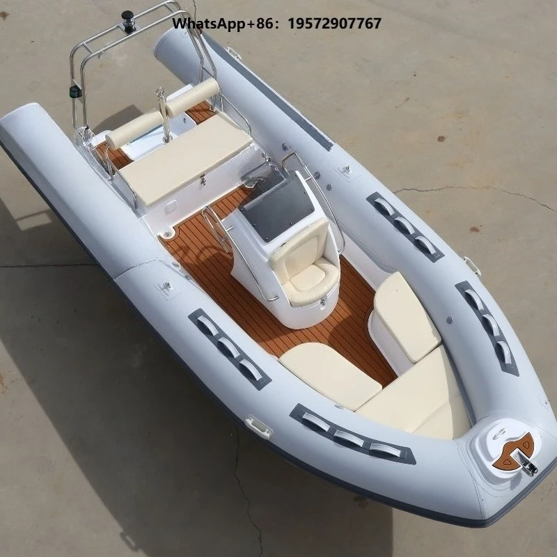 Certified Luxury Yacht Small 520 Rib Fiberglass Hull Inflatable Rowing Fishing Boat