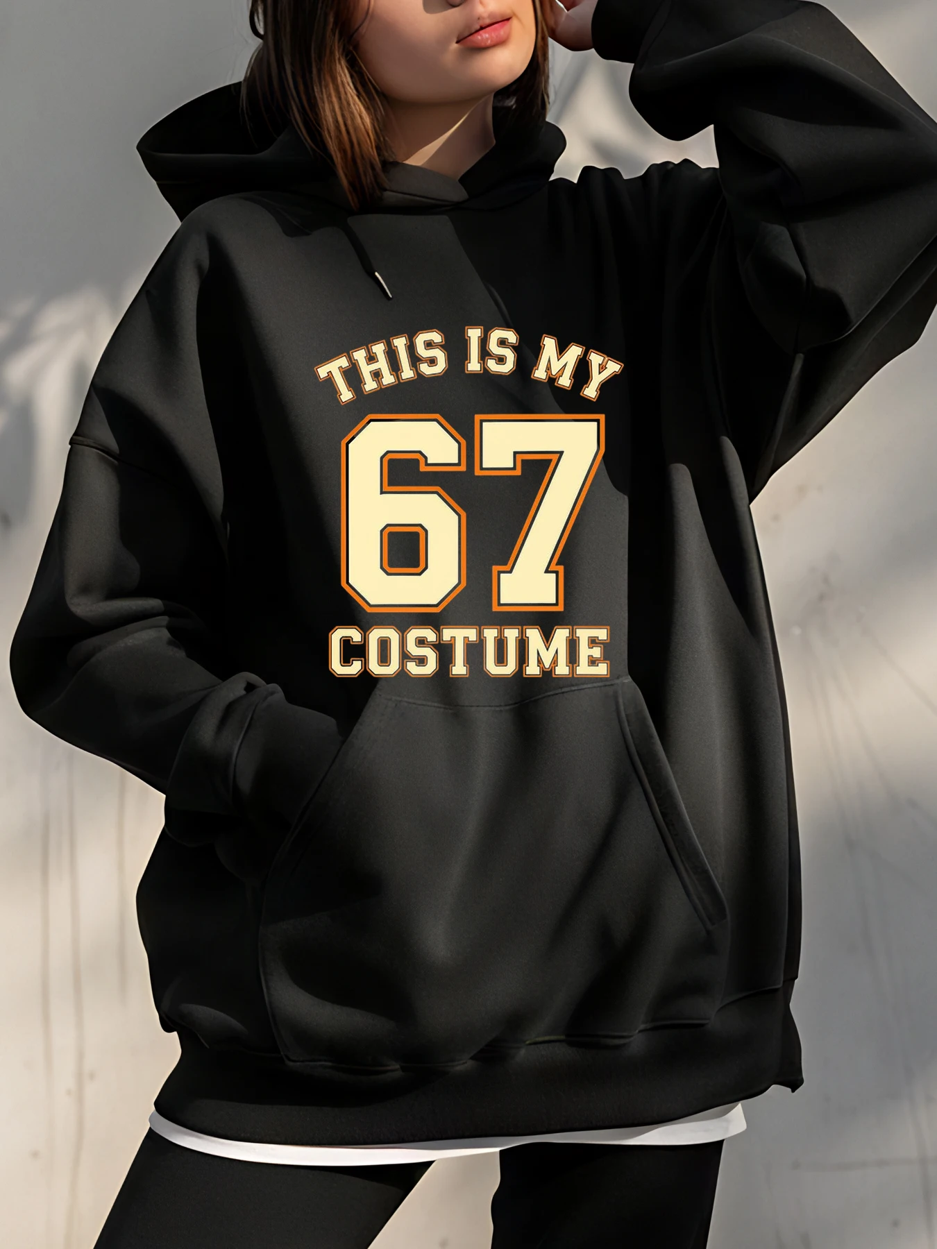 

【Pizza 67】Printed Hoodie Loose Fit Casual Streetwear Style Pizza Slice Design, Youth, Daily Wear