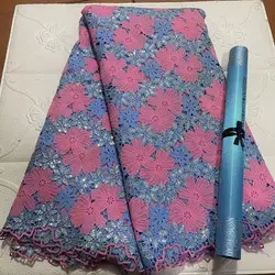 2025 High Quality Nigeria Guipure Lace With Sequins Embroidery African Cord Lace Cupion Fabric Style Traditional Occasional Wear