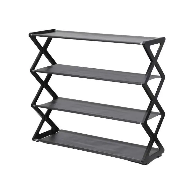 

Solid Color Simple Home Assembly Shoe Rack,Suitable for Porch,Living Room 4Layer X-Type Multi Layered and Space Saving Shoe Rack