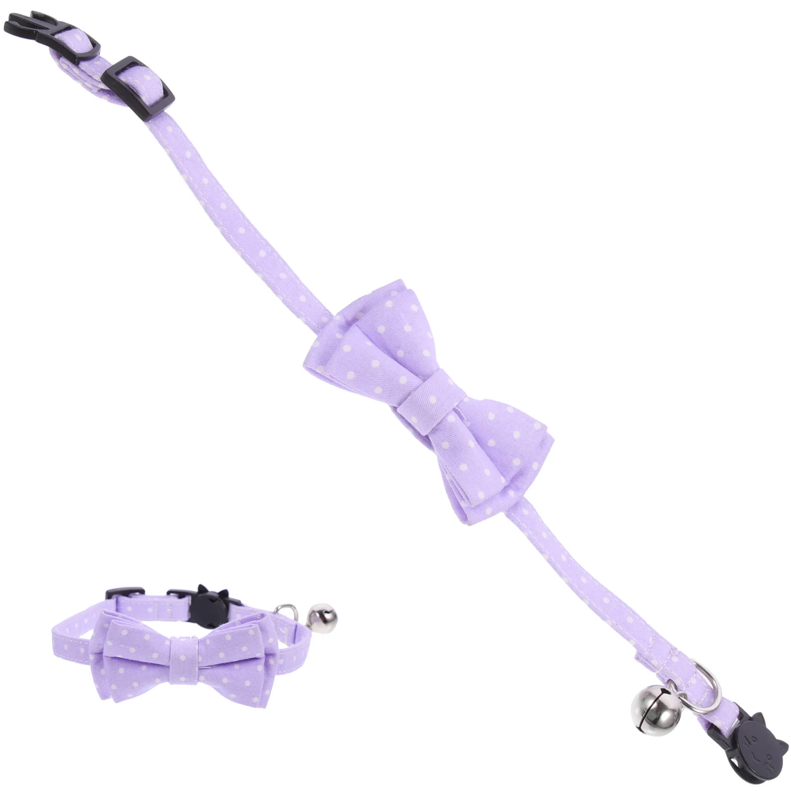 

Bow Tie Dog Collar Lavender Small Adjustable Cotton Holiday Pet Accessory Anti Lost Bell Design Dog collar bow tie for small