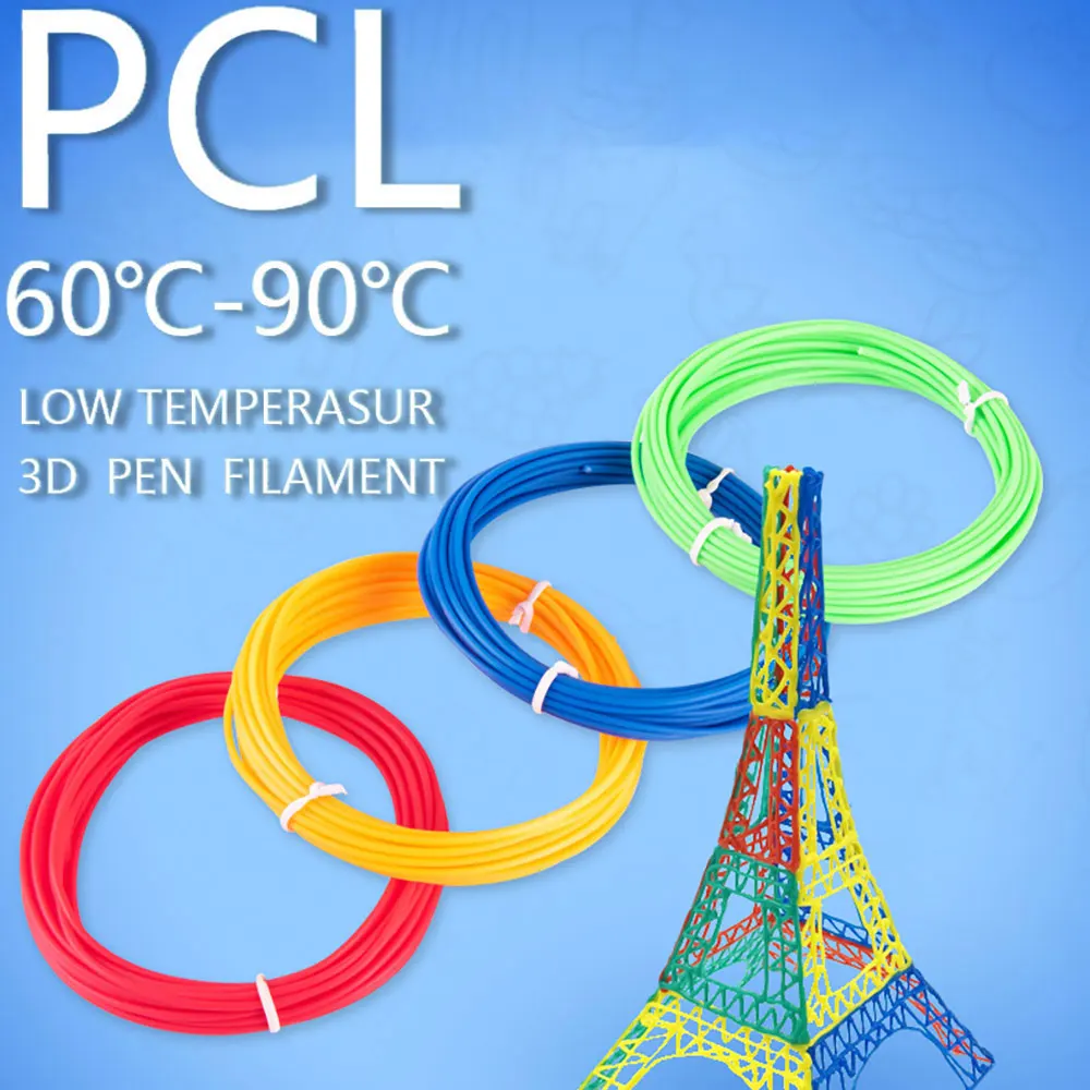 PCL Low Temperature 3D Pen Filament 1.75MM,Suitable For Low Temperature Children\'s 3D Pen, Bright Colors，Odorless and smokeless