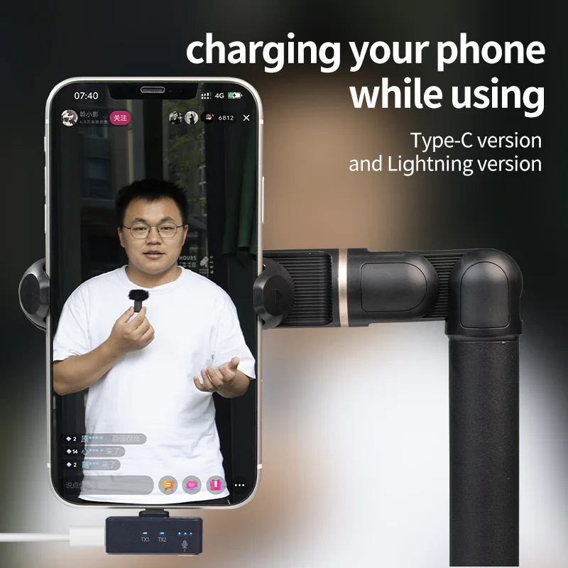 LINIM M8 Wireless Lavalier Microphone Noise Cancellation 23H Battery for iPhone Camera Type-C for Vlog Interview Live Streaming