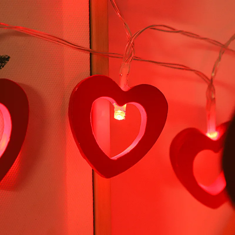 LED Red Love Heart String Lights for Xmas Garland Party Christmas Holiday Pink Girl Romantic Fairy Lights Wedding Decoration