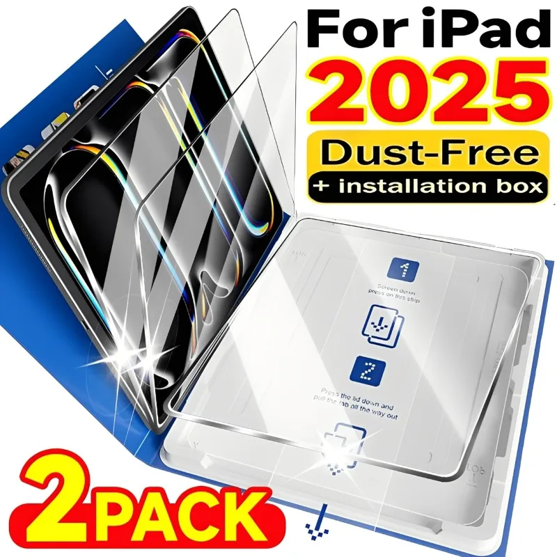 

Screen Protector for IPad 2025 A16 Air6 11inch 13inch Dust-Free Tempered Glass Easy-Install Boxs 9H Hardness for Apple IPad A16