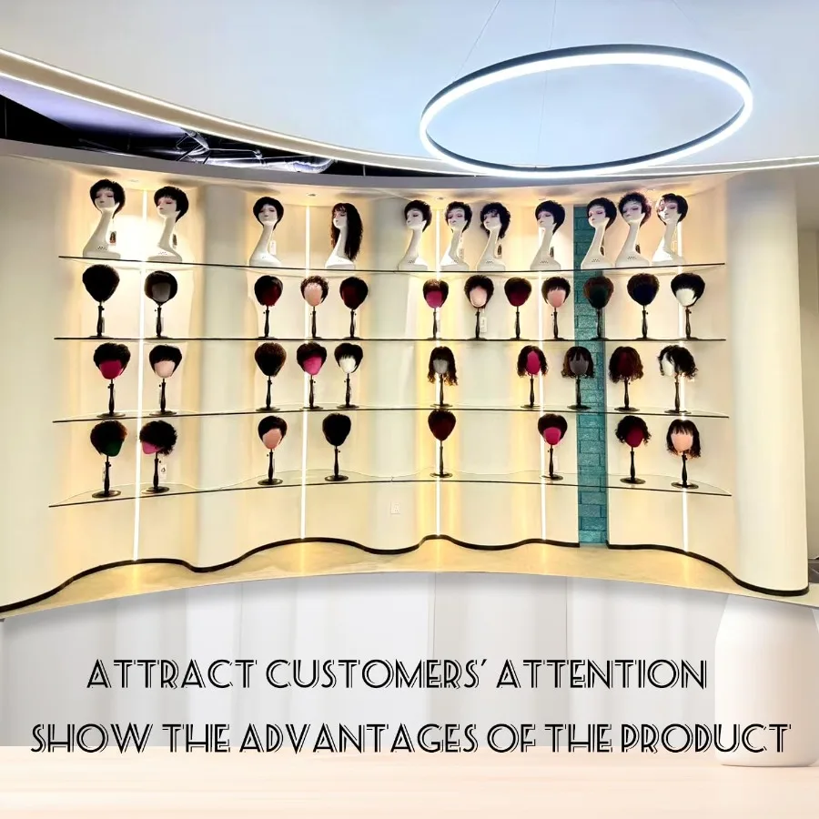 حامل رأس شعر مستعار قابل للتعديل لعرض القبعة والشعر المستعار مع حامل رأس عارضة أزياء لامع يتميز بقاعدة معدنية قابلة للسحب