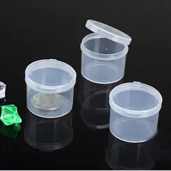 5 PCS/lot Small Round Plastic Clear Transparent With Lid Collection Container Case Storage Box Coin Capsules Holders Collecting