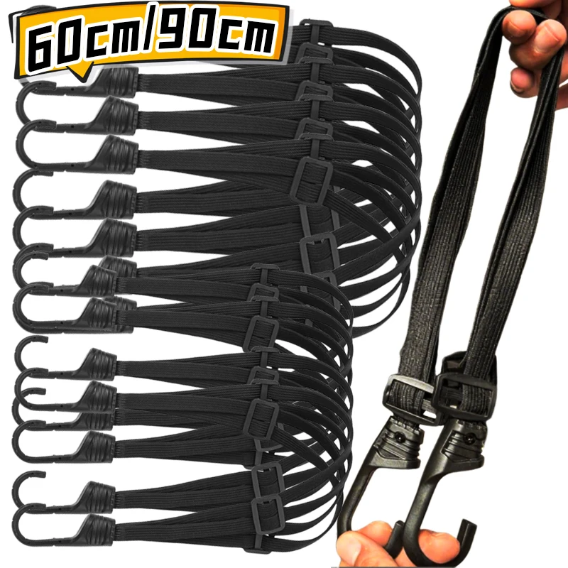

Motorcycle Back Seat Helmet Strips Motorcycle Helmet Fixed Elastic Rope Strap Adjustment Fix Rope Goods Strap 60cm/90cm 1-4pcs