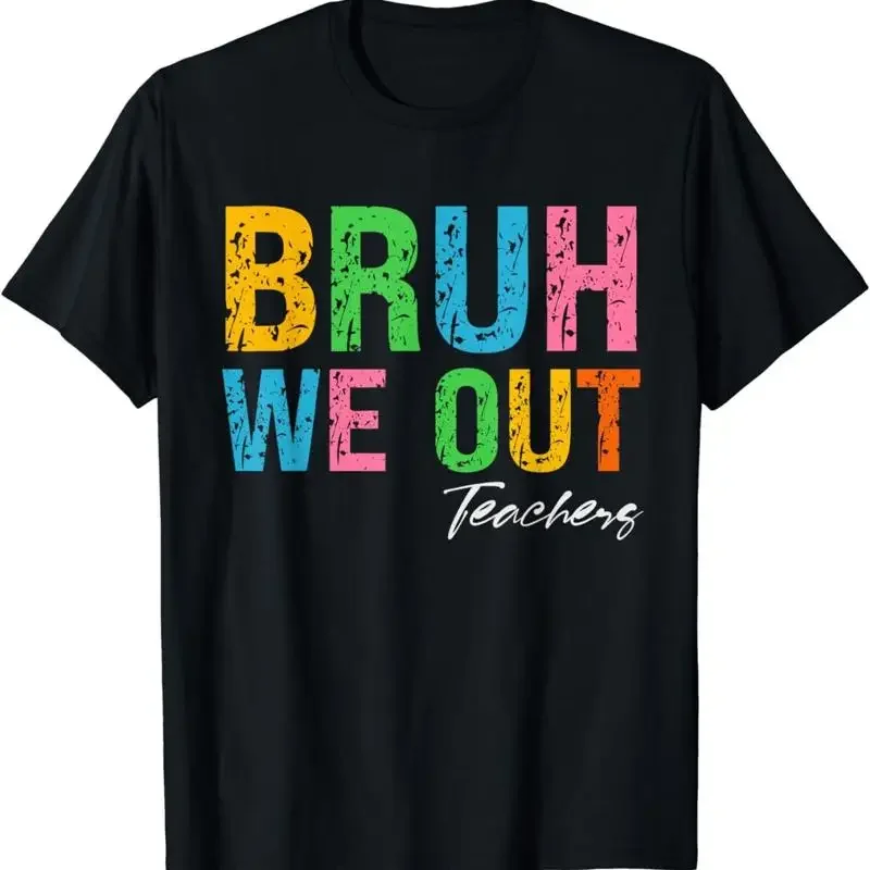 Bye Bruh We Out End Of School Retro Rainbow Sunglasses Boys s T Shirt