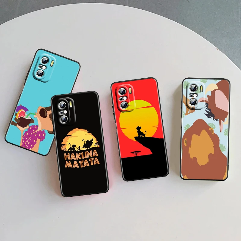 Lion King Disney Fashion Cute For Xiaomi Redmi 9A 9C 9AT 10C 9 9T 10 12C 13C A3 12 K60 A1 K50 K40 5G Black Soft Phone Case