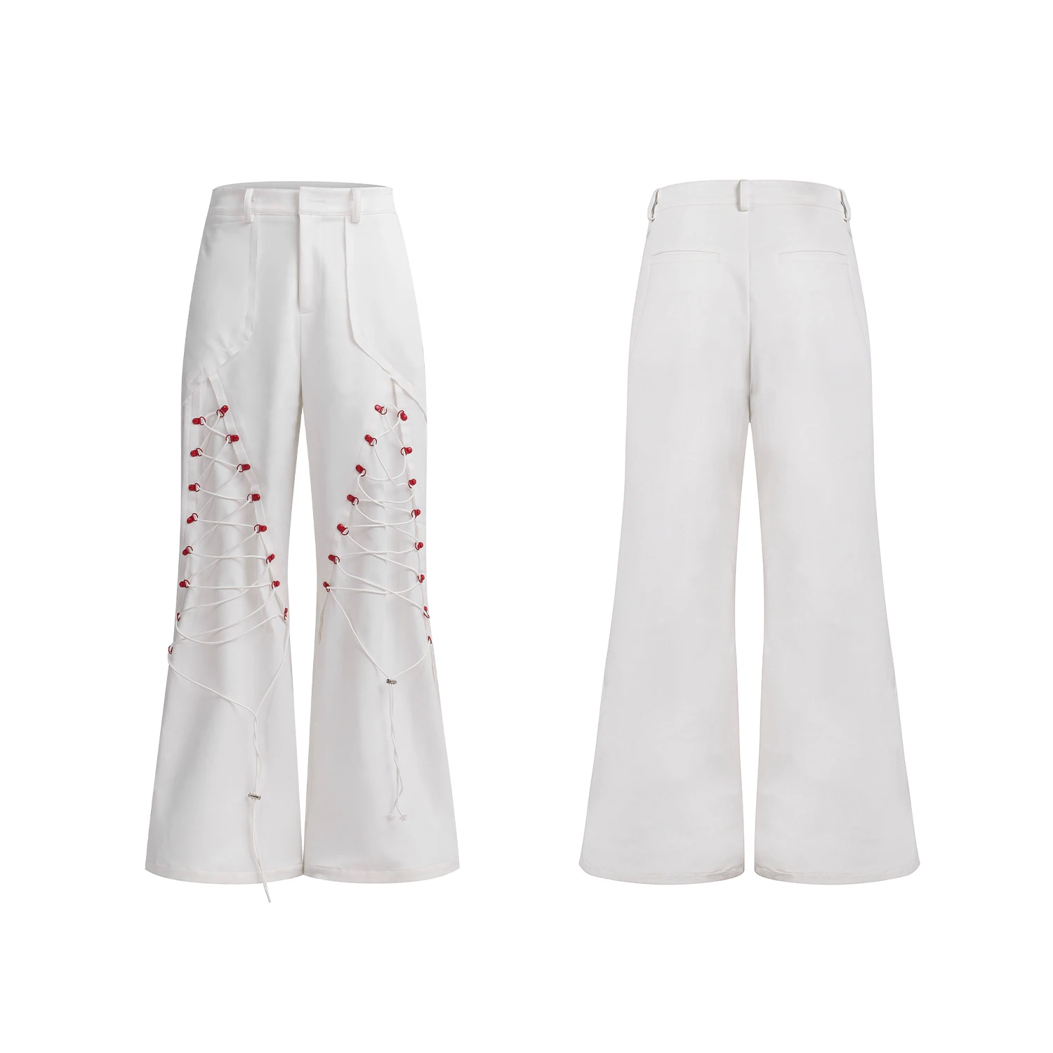 Men's 2025 Autumn New Two-piece Sets Male Trendy Rope Design Zipper Long Sleeve Jackets Trousers Male Loose Wide-leg Pants Sets