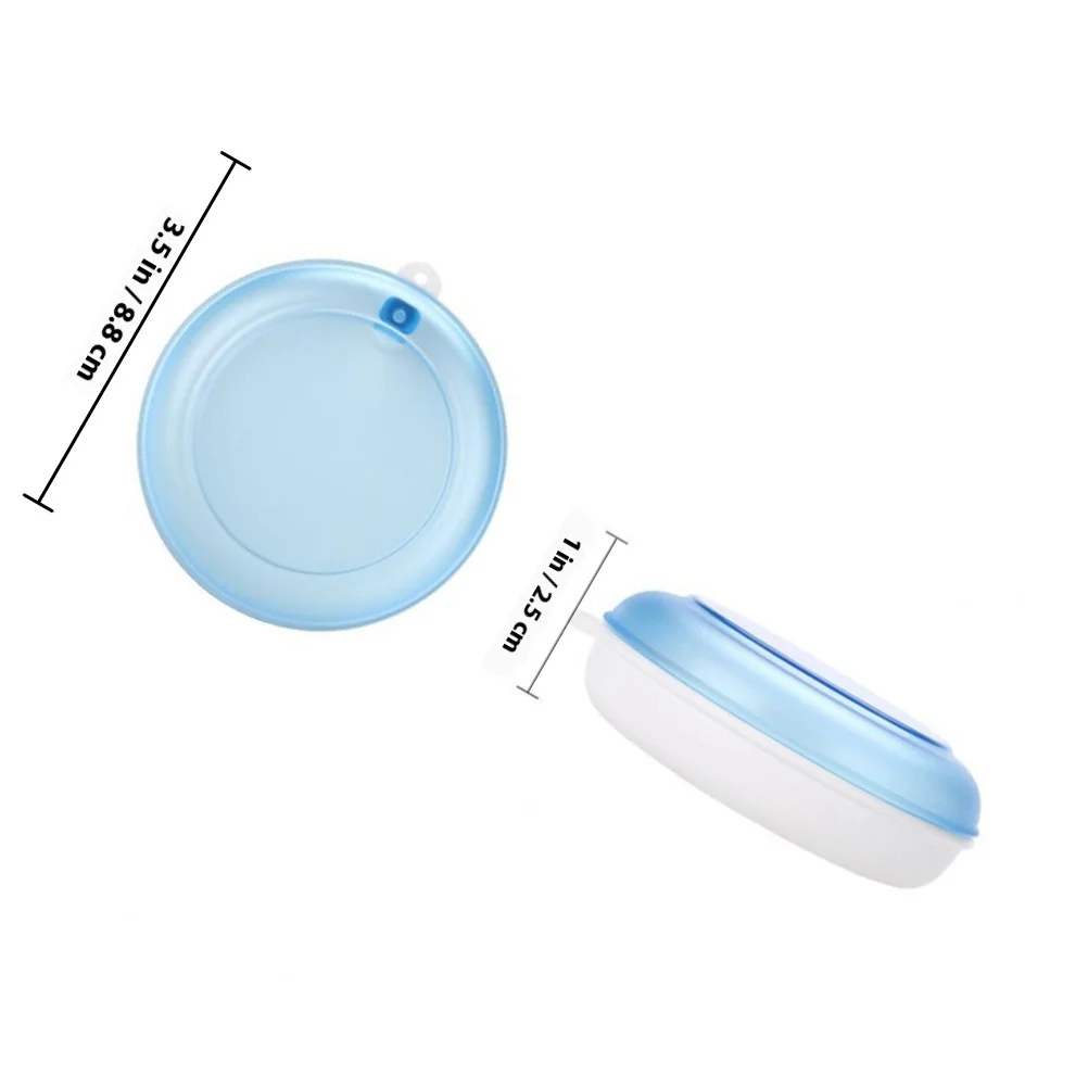 1 قطعة صندوق تخزين دوار محمول أزرق خفيف الوزن متين للأسنان الاصطناعية السفر المنزل استخدام طقم أسنان البلاستيك #2