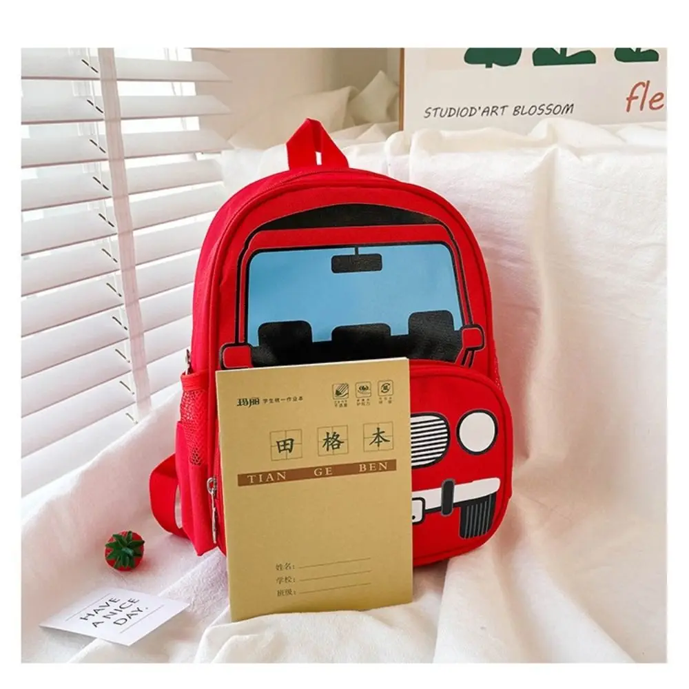 Cute Cartoon Car Schoolbag Light Oxford Backpack High-capacity Traveling Bag Kindergarten