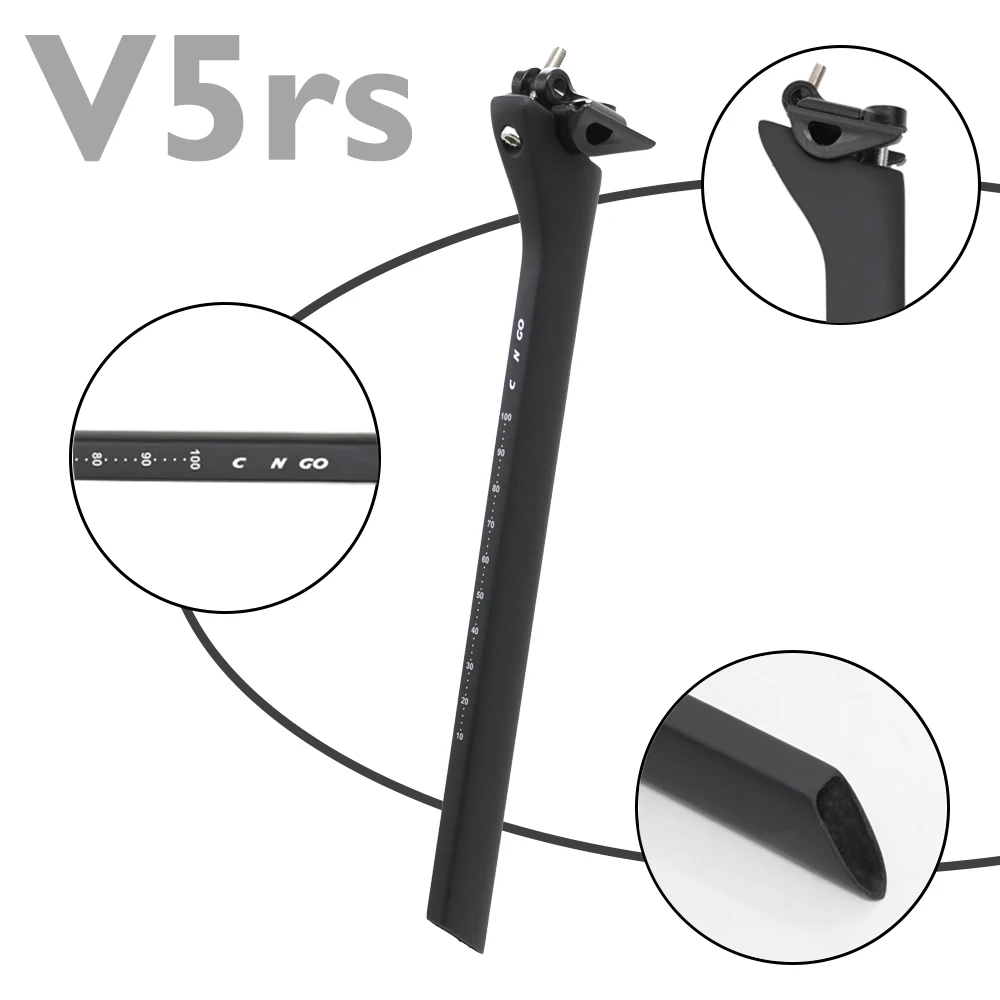 

Carbon Fiber Seatpost 350mm 15mm Setback, Ultralight Performance Upgrade Seat Pole for Road Bikes, Compatible with V5Rs Frame