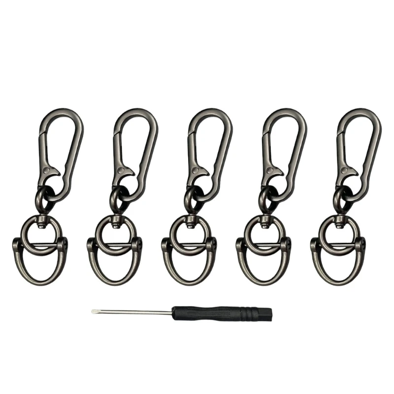 

5pcs Zinc Alloy Heavy Duty Keychain Hook Horseshoe Carabiner Clip For Keys