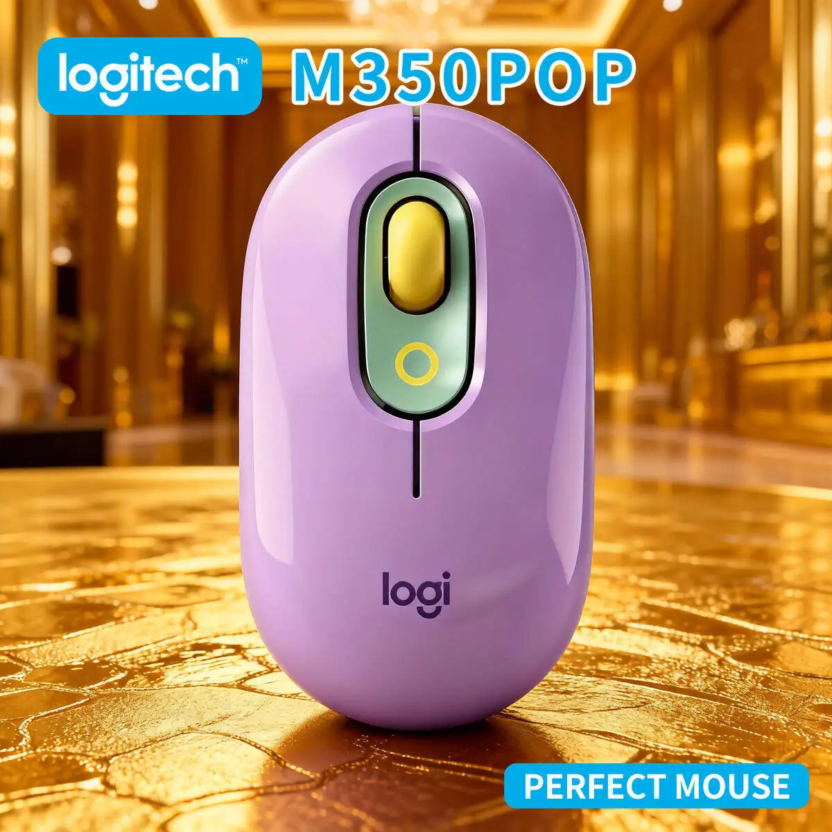 Logitech M350 POP draadloze muis Bluetooth en 2,4 GHz Silent Click compact stijlvol ontwerp voor laptop PC Office Home