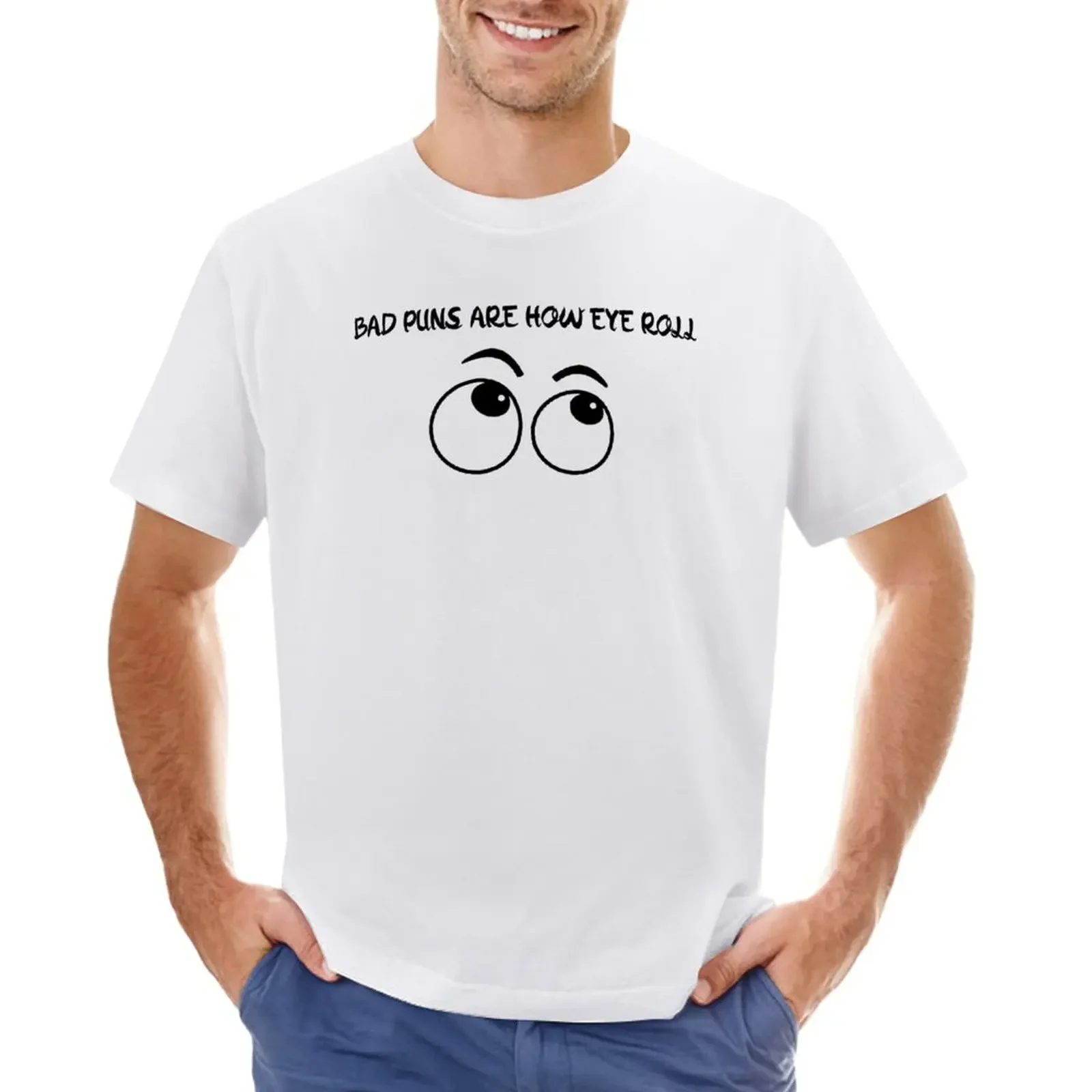 

bad puns are how i roll T-Shirt oversizeds new edition vintage clothes customs design your own men workout shirt