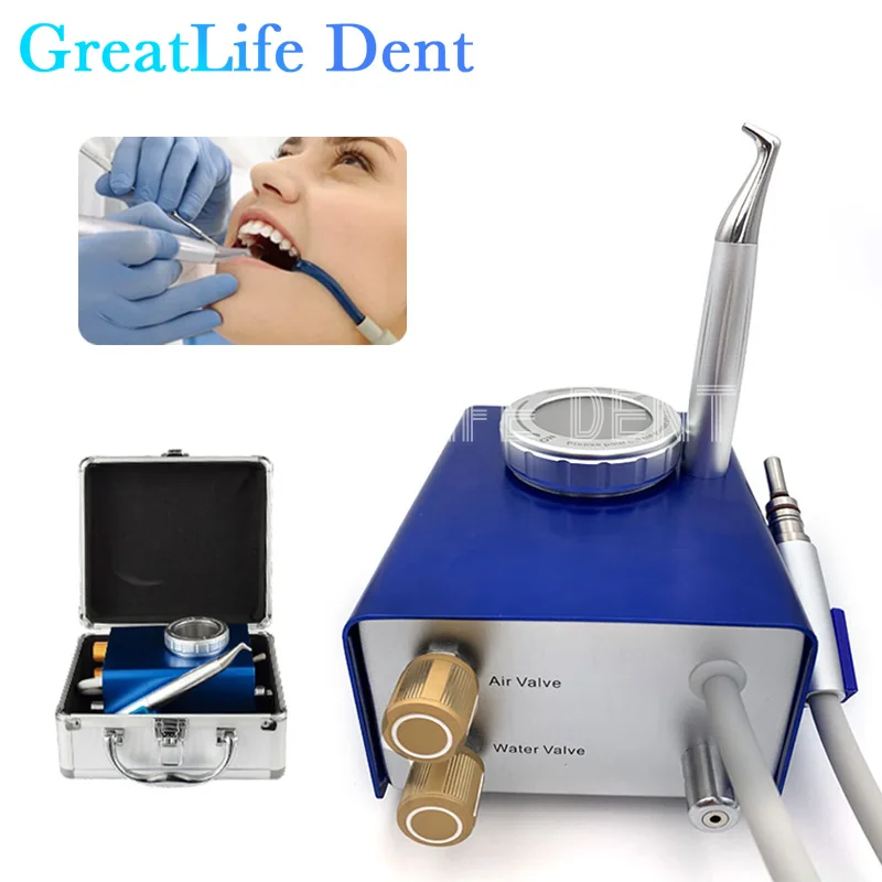 GreatLife Dent Teeth Polishing Blasting Machine Air Brush Sand Blasting No Powder Spill/Flying Tooth Blast Clean Air Polisher