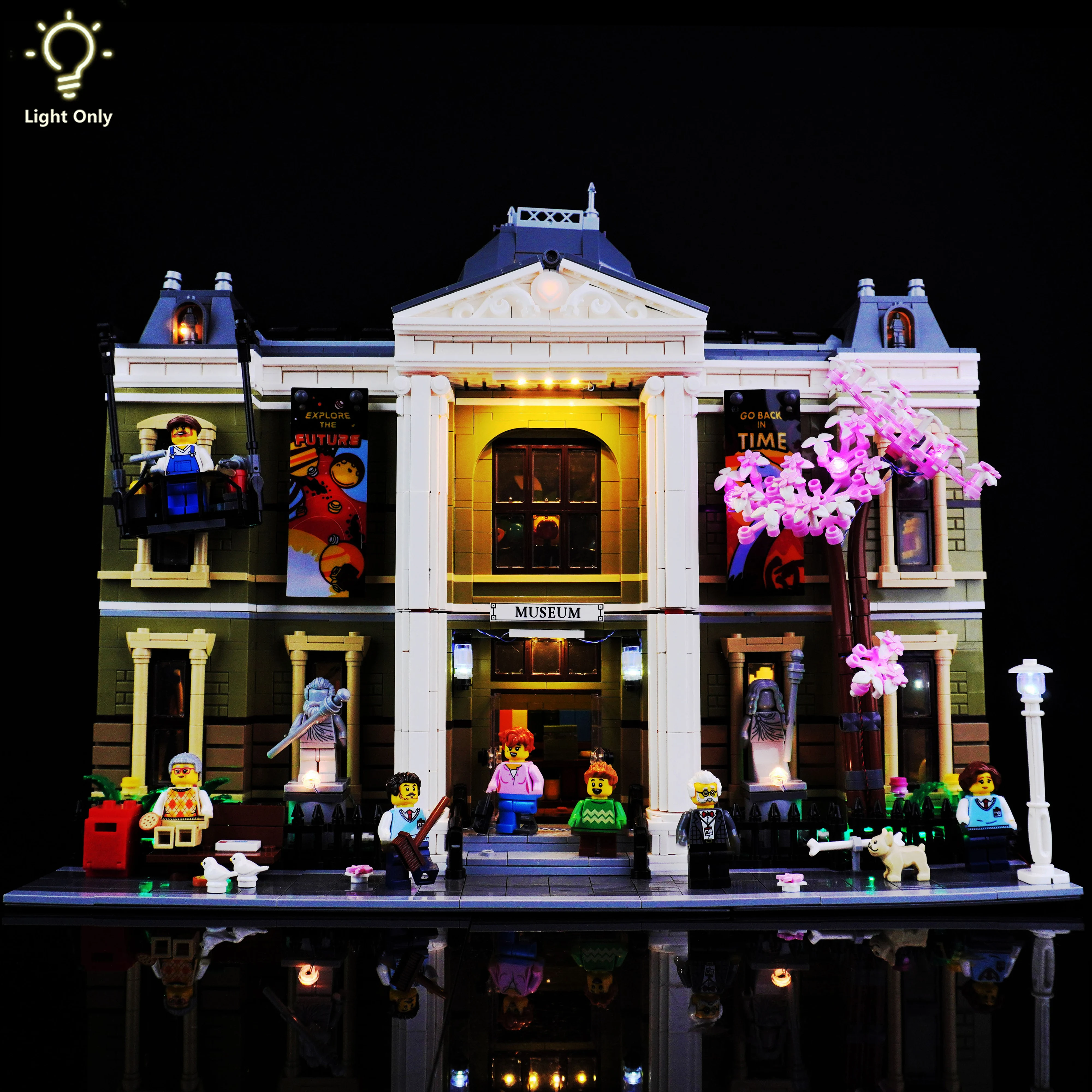 Kit di illuminazione a LED compatibile con il set di luci decorative Street View per edifici modulari del Museo della Storia Naturale 10326 (solo luci)