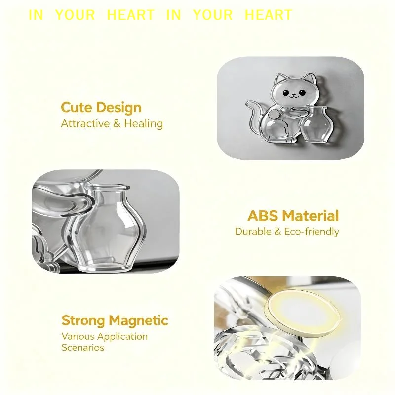 【X】Transparent Acrylic Pet Cat Fur And Whiskers Memory Capsule Refrigerator Magnet Cute Pet Fur Storage Refrigerator Magnet