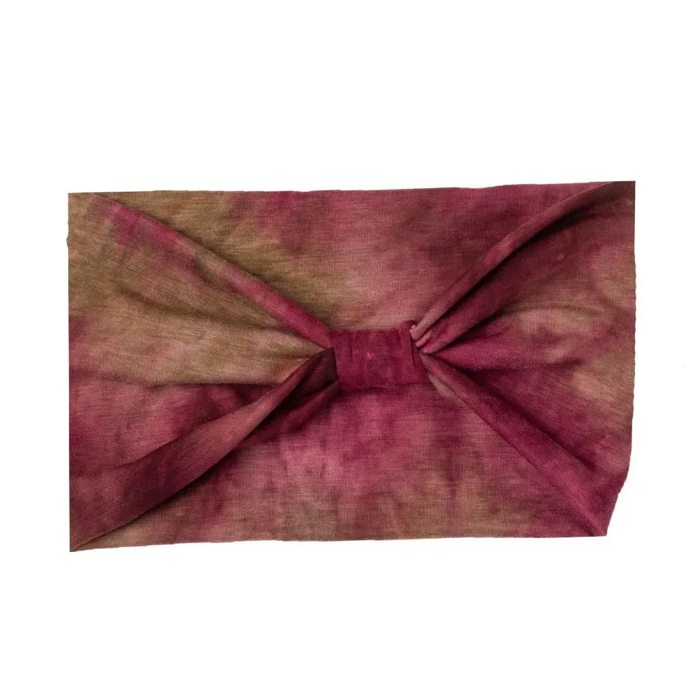 

Bowknot Turbans Colorful Tie Dye Headwrap Cotton Charming Wide Headband Elastic Unisex Yoga Headband Running