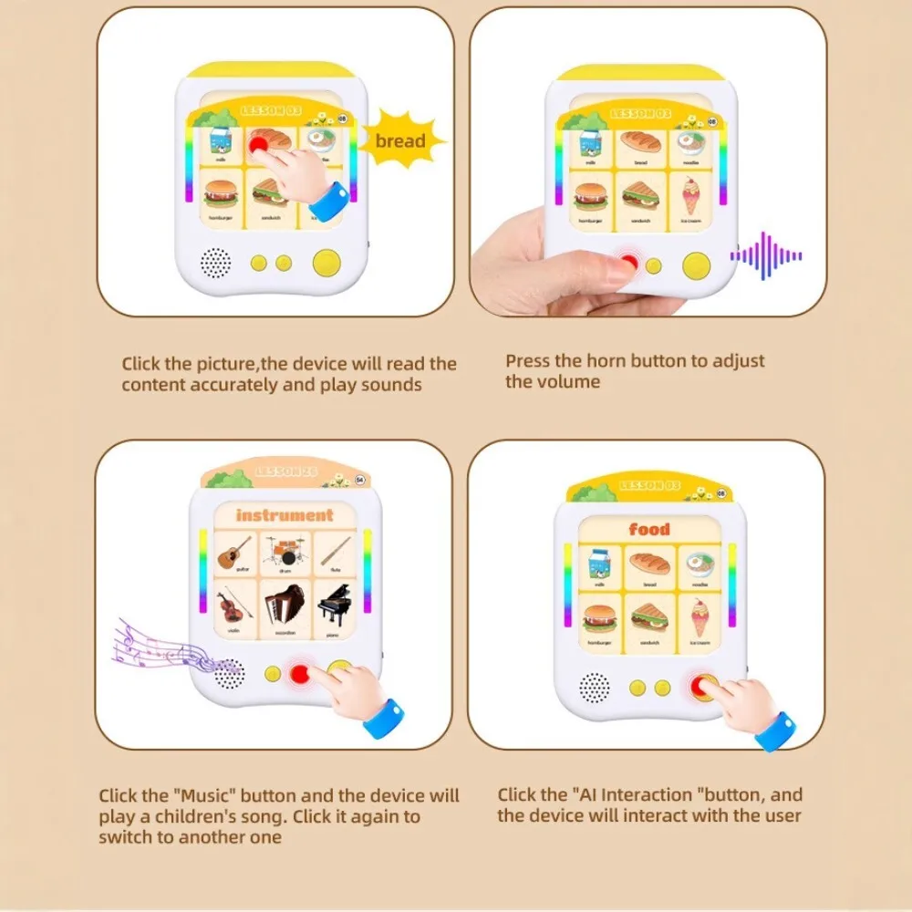 Máquina de lectura de inserción de tarjetas educativas para niños, juguete interactivo de aprendizaje temprano de inglés para niños en casa y escuela