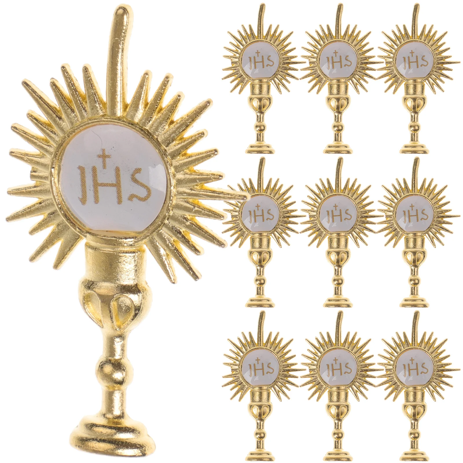 Holy Communion Cupcake Toppers Bible Church Supplies Decorations Party Decors Golden Alloy