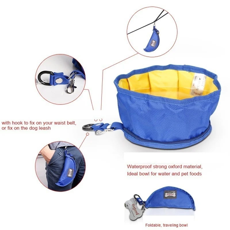 1100ML Big Volume Dog Drinking Container Foldable Dog Water Bowl Food Storage Bag Outdoor Hiking Travel Folding Pet Bowl