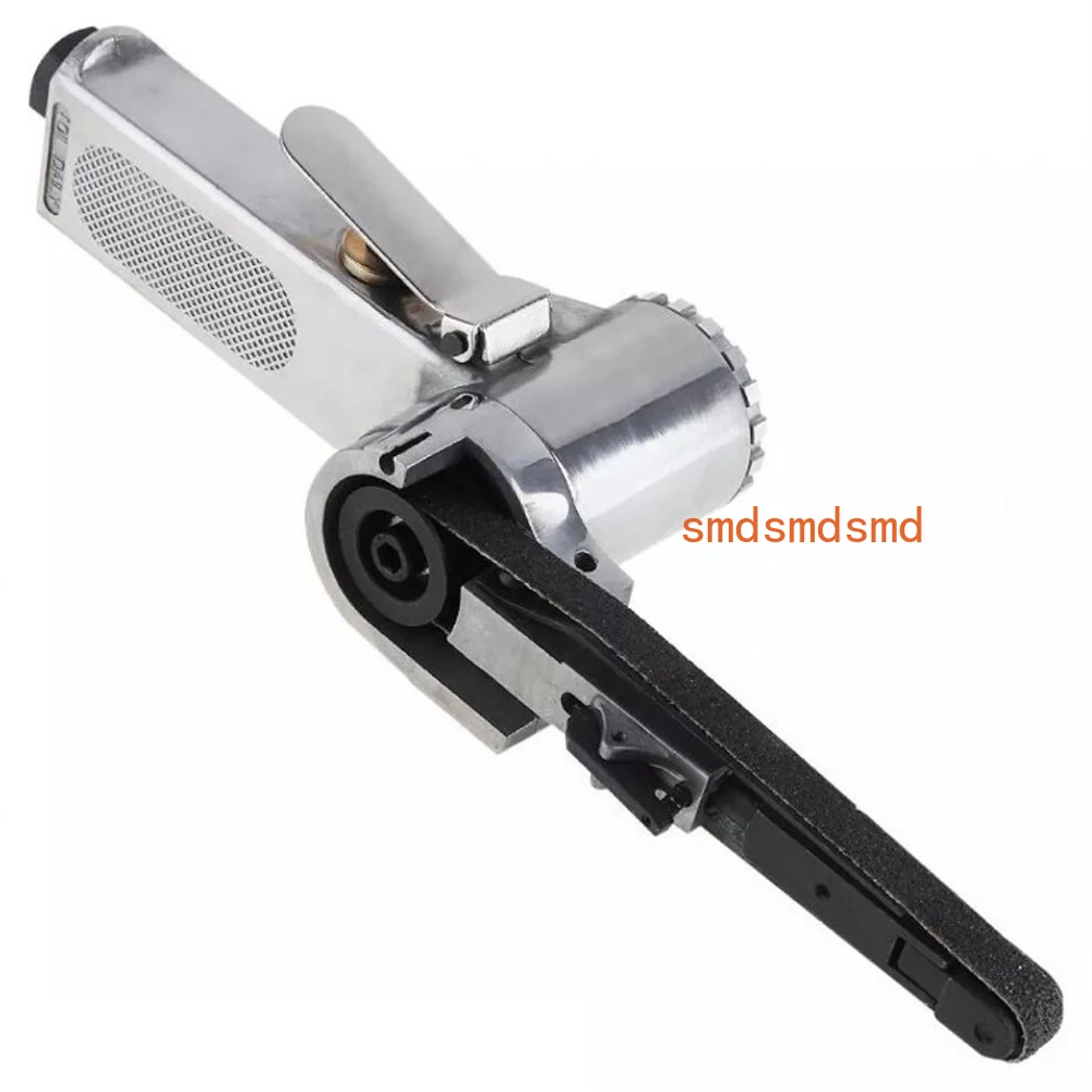 3/8 Inch Air Belt Sander with 10 Pcs Belts Pneumatic Sanding Buffing Tools 10mm Air Angle Grinding Machine Pneumatic Belt Sander