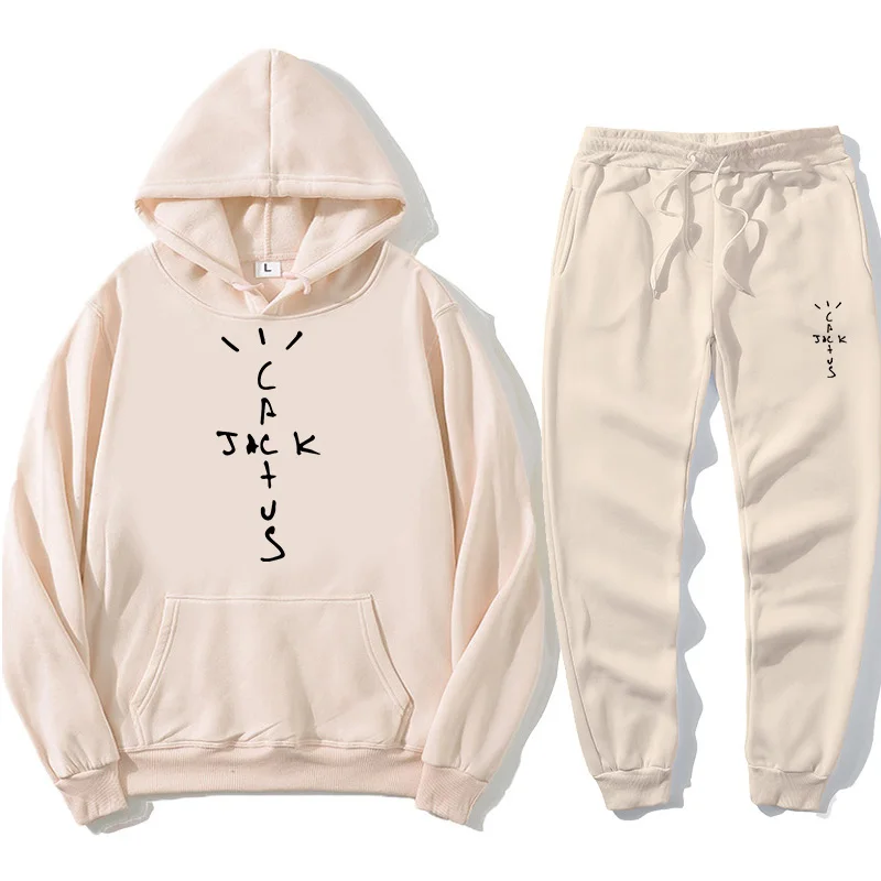 Hip Hop Hoodies Cactus Jack Swag Print Funny Women Men Hooded Sweatshirt Casual Pullover +Pants