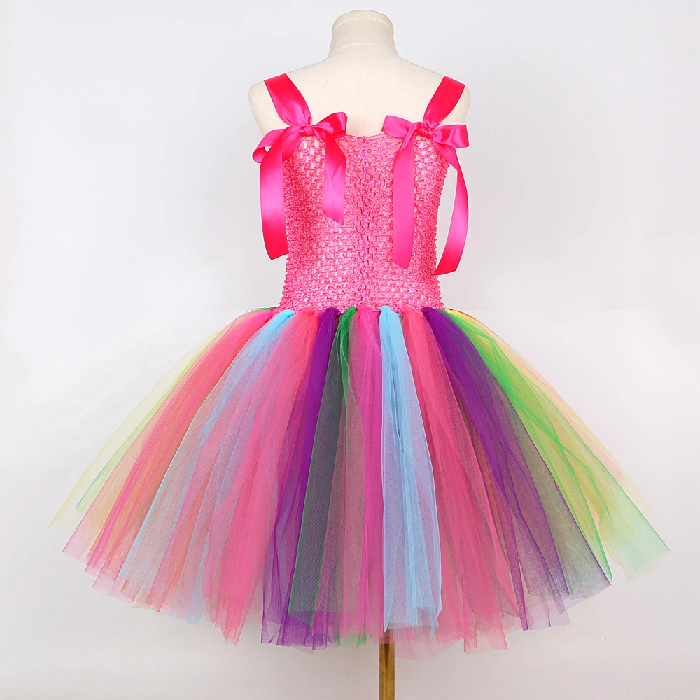 Baby Girls Rainbow Candy Tutu Dress Lollipop Birthday Costume for Kids Christmas Halloween Princess Dresses Outfit Child Clothes