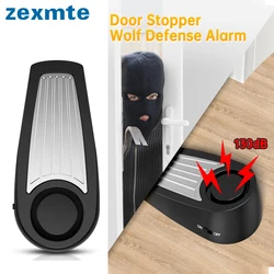 Zexmte 125dB Door Stop Alarm Stainless Wireless Sensor Wedge-shaped Anti-Theft Door Stopper Alarm Portable Home Travel Security