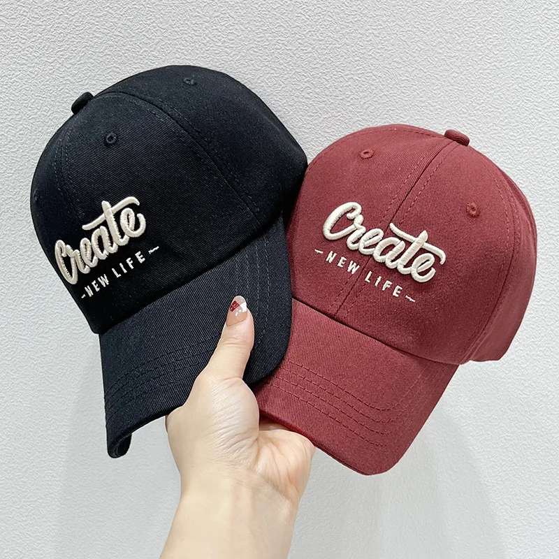 Hat Women\'s Summer Fashion Brand Embroidered Letter Baseball Hat Korean Version Showy Face Small Fashion Sunshade Soft Top Duck