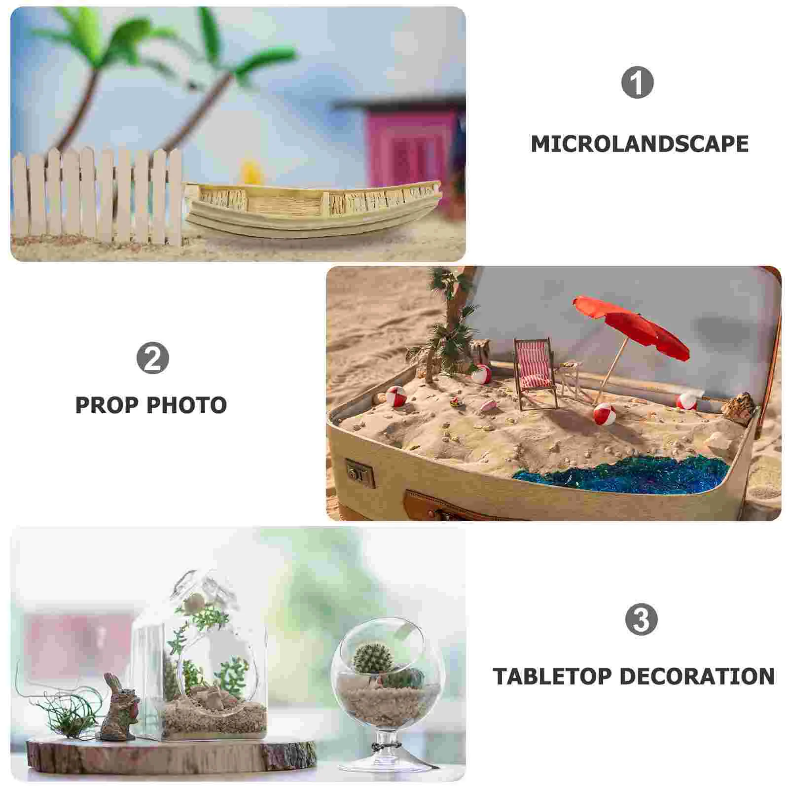 15 Pcs Home Decor Fishing Boat Model Mini Crafts for Desktop Small Resin Brown Ornament Office