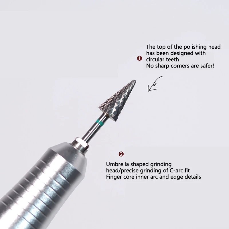 Tungsten Steel Nail Drill Bit Efile Electric File Machine Head Tip For Manicure Polishing Art Remove Gel Tapered Bit