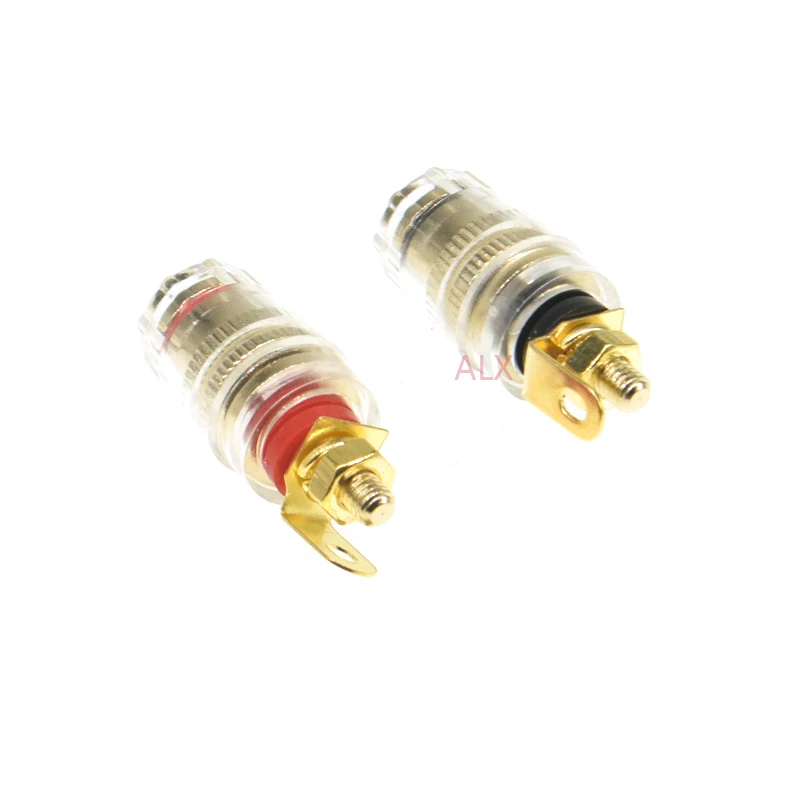 2pcs Banana Connector 4mm Thread Medium Amplifier Speaker Spade Terminal Binding Post Banana Plug Socket Connector 33MM