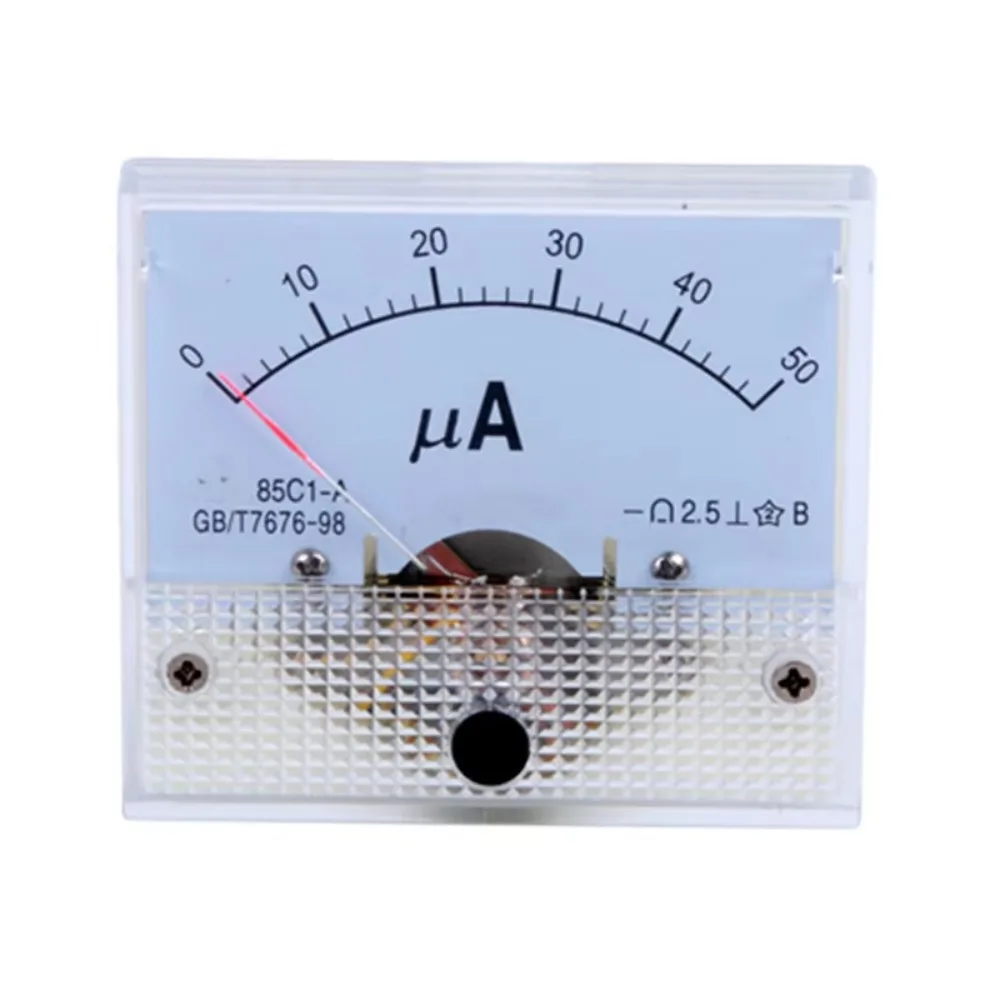 

85C1-uA DC puntero amperímetro analógico amperímetro microamperímetro medidor corriente mecánico Panel AMP medidor 50uA 100uA 2