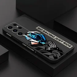 Motorcycle Boy Phone Case For Samsung Galaxy S25 S24 S23 S22 S21 S20 S10 S10E Ultra Plus FE Note 20 Ultra 10 Plus Cover