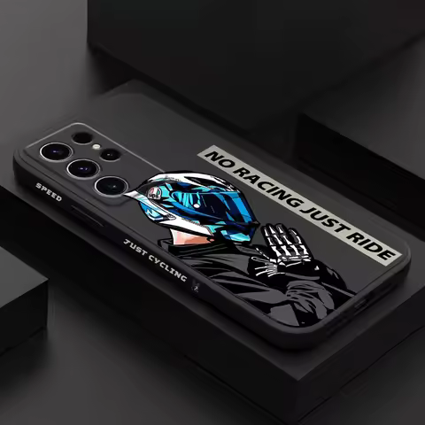 Motorcycle Boy Phone Case For Samsung Galaxy S25 S24 S23 S22 S21 S20 S10 S10E Ultra Plus FE Note 20 Ultra 10 Plus Cover